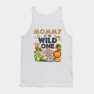 Mommy Of The Wild One Birthday 1st Jungle Family Tank Top